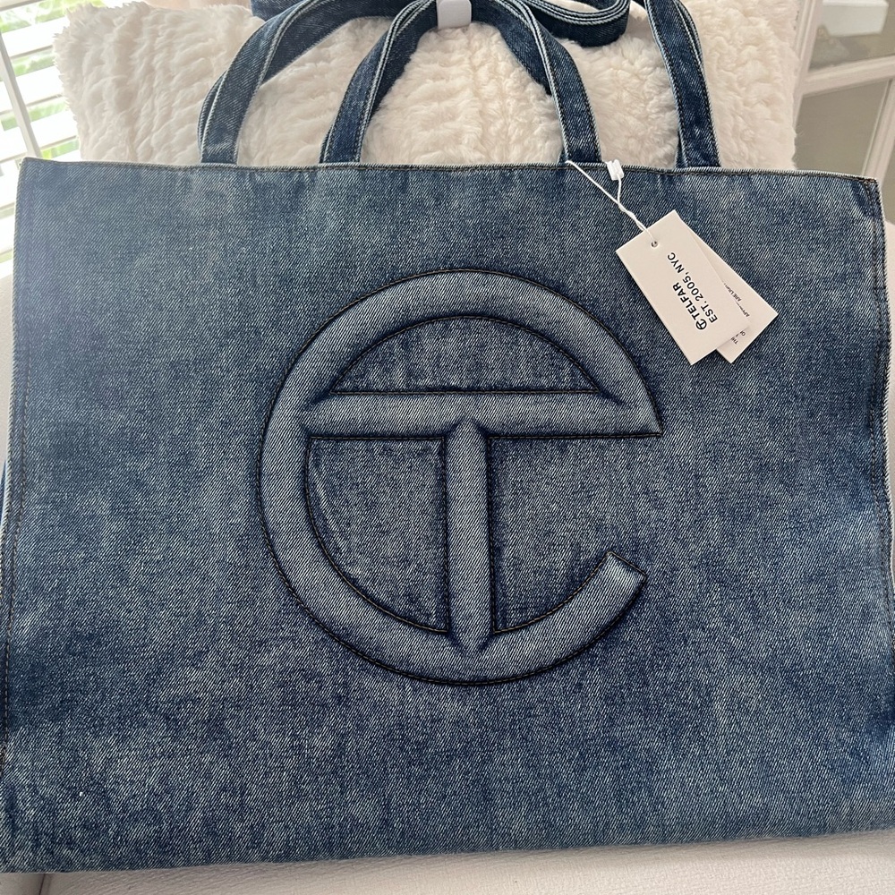 Telfar Shopper Denim - Large BNWT! - Picture 5 of 9